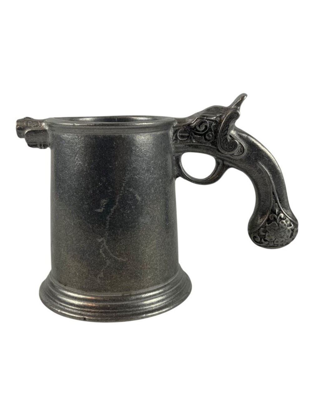 Vintage Wilton Armetale Flintlock Pistol Grip Mug Tankard 1960s-70s Metal Alloy